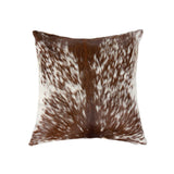 18" Brown and White Cowhide Throw Pillow - Homeroots