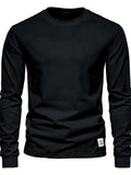 Men's Full Size Round Neck Long Sleeve T-Shirt Plus Size - Trendsi - Flyclothing LLC