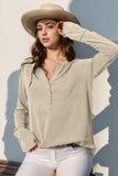 Double Take Full Size Notched Thumbhole Long Sleeve T-Shirt - Trendsi - Flyclothing LLC