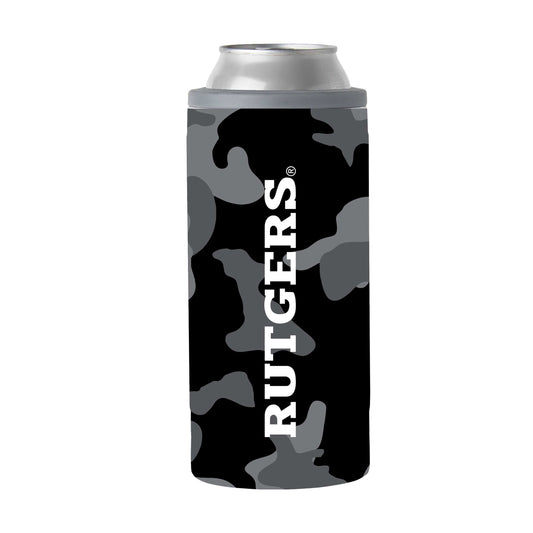 Rutgers Black Camo 12oz Slim Can Coolie - Logo Brands - Flyclothing LLC