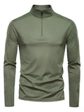 Men's Sun Protection Long Sleeve Half-Zip T-Shirt - Trendsi - Flyclothing LLC