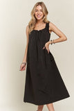 ADORA Drawstring Slit Back Cargo Dress - Trendsi