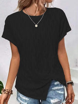 Full Size Round Neck Short Sleeve T-Shirt - Trendsi - Flyclothing LLC