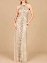 Halter Neck Dress with Keyhole