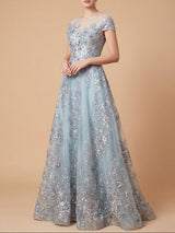 Beautiful Lace Applique A-line Ball Gown | Lara 29619
