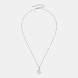 925 Sterling Silver Inlaid Moissanite Infinity Pendant Necklace - Trendsi - Flyclothing LLC