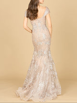 Lara 29642 - Cap Sleeve Mermaid Gown