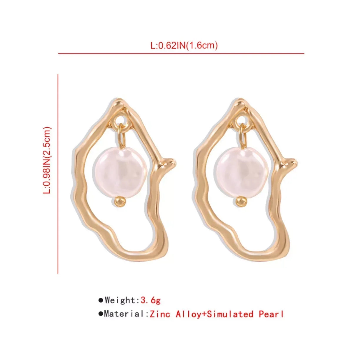 18K Gold-Plated Pearl Earrings - Trendsi - Flyclothing LLC