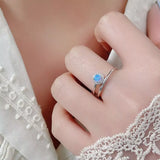 925 Sterling Silver Opal Ring - Trendsi - Flyclothing LLC