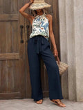 Printed Tank Top and Wide Leg Pants Set - Trendsi - Flyclothing LLC