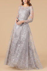 Lara 29759 - Long Sleeves Ballgown Fully Embellished