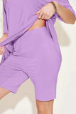 Basic Bae Bamboo Full Size V-Neck Drop Shoulder T-Shirt and Shorts Set - Trendsi - Flyclothing LLC