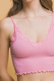 Love Tree Seamless Lace Detail Cropped Cami - Trendsi
