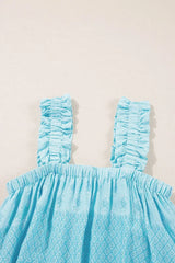 Printed Ruffled Wide Straps Tank - Trendsi - Flyclothing LLC