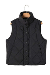 Snap Down Texture Vest Coat with Pockets - Trendsi - Flyclothing LLC
