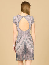 Lara Brooklyn Beaded Fitted Short Dress with Open Back | 29889