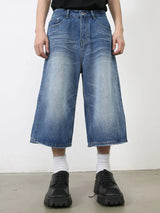 Men's Washed Denim Shorts with Pockets - Trendsi - Flyclothing LLC