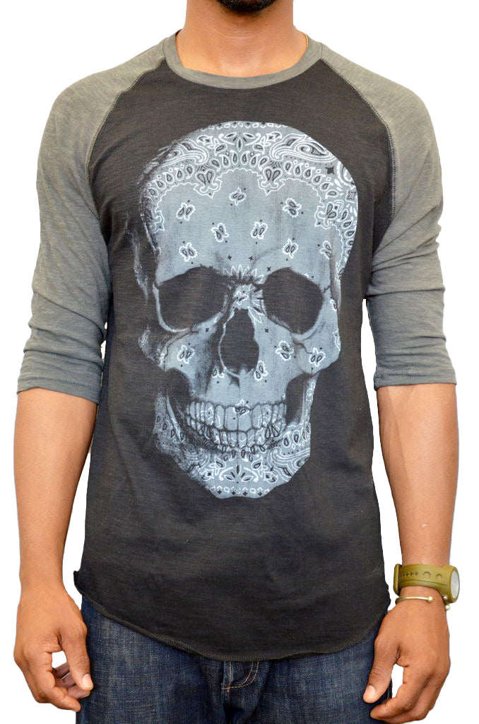 Five Crown Bandana Skull Baseball T-Shirt - Five Crown - Flyclothing LLC