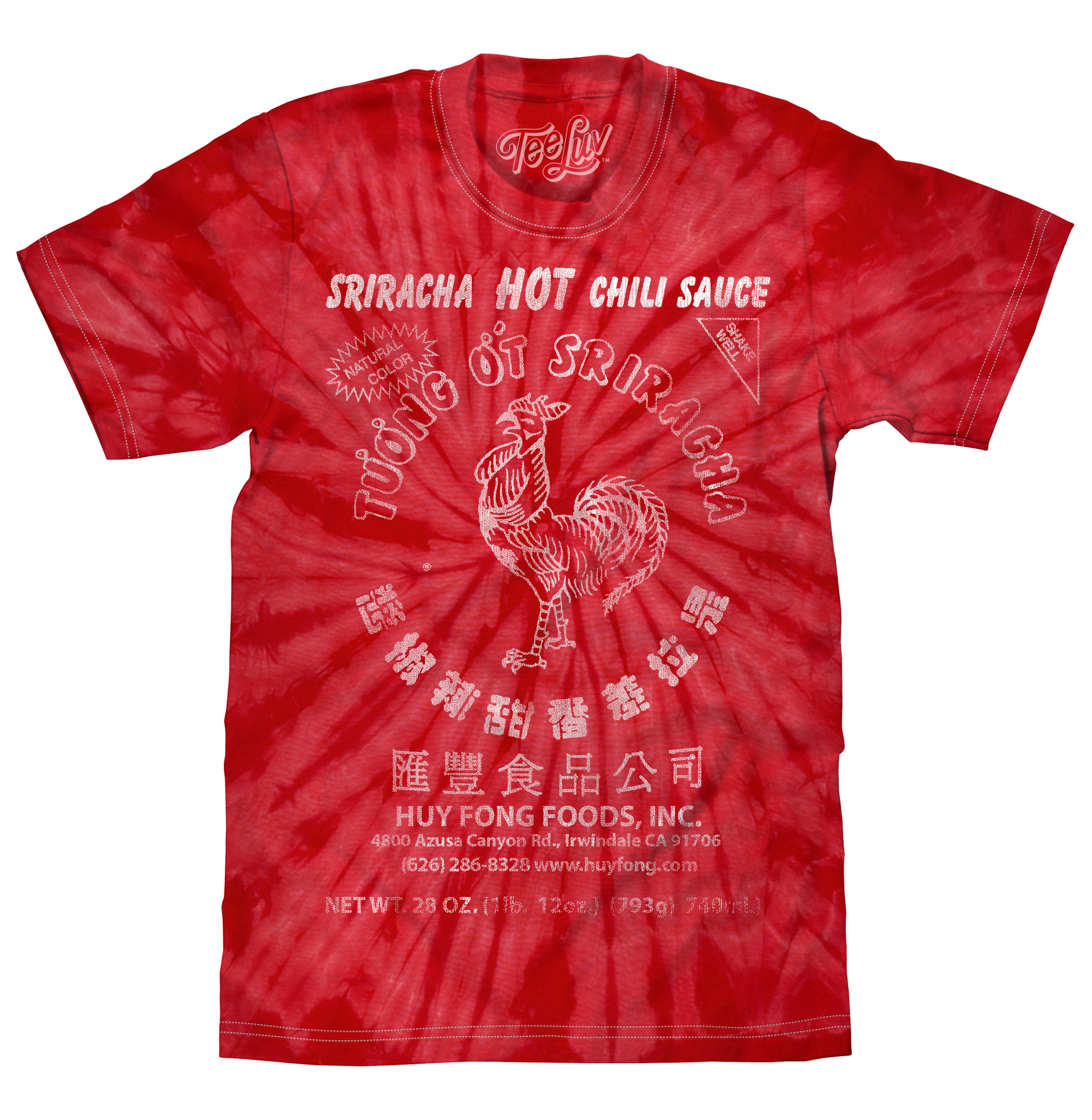 Faded Tuong Ot Sriracha Tie Dye T-Shirt - Spider Red