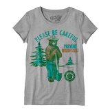 Smokey Bear Please Be Careful Prevent Wildfires  Women's Scoopneck T-Shirt - Gray
