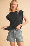 Aemi+Co Solid Color Round Neck Sleeveless Top - Trendsi