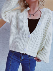 Button Up Long Sleeve Cardigan - Trendsi