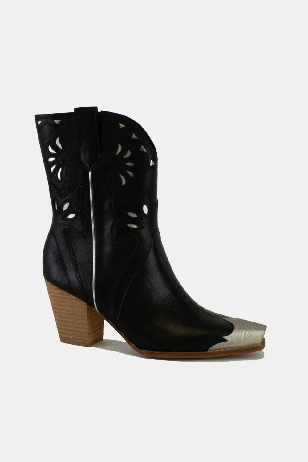 Beast Fashion Cut-Out Floral Embroidery Boots - Trendsi