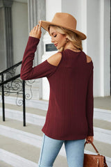 Dropped Shoulder Long Sleeve Blouse - Trendsi - Flyclothing LLC