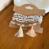 Tassel Rice Bead Bracelet - Trendsi - Flyclothing LLC