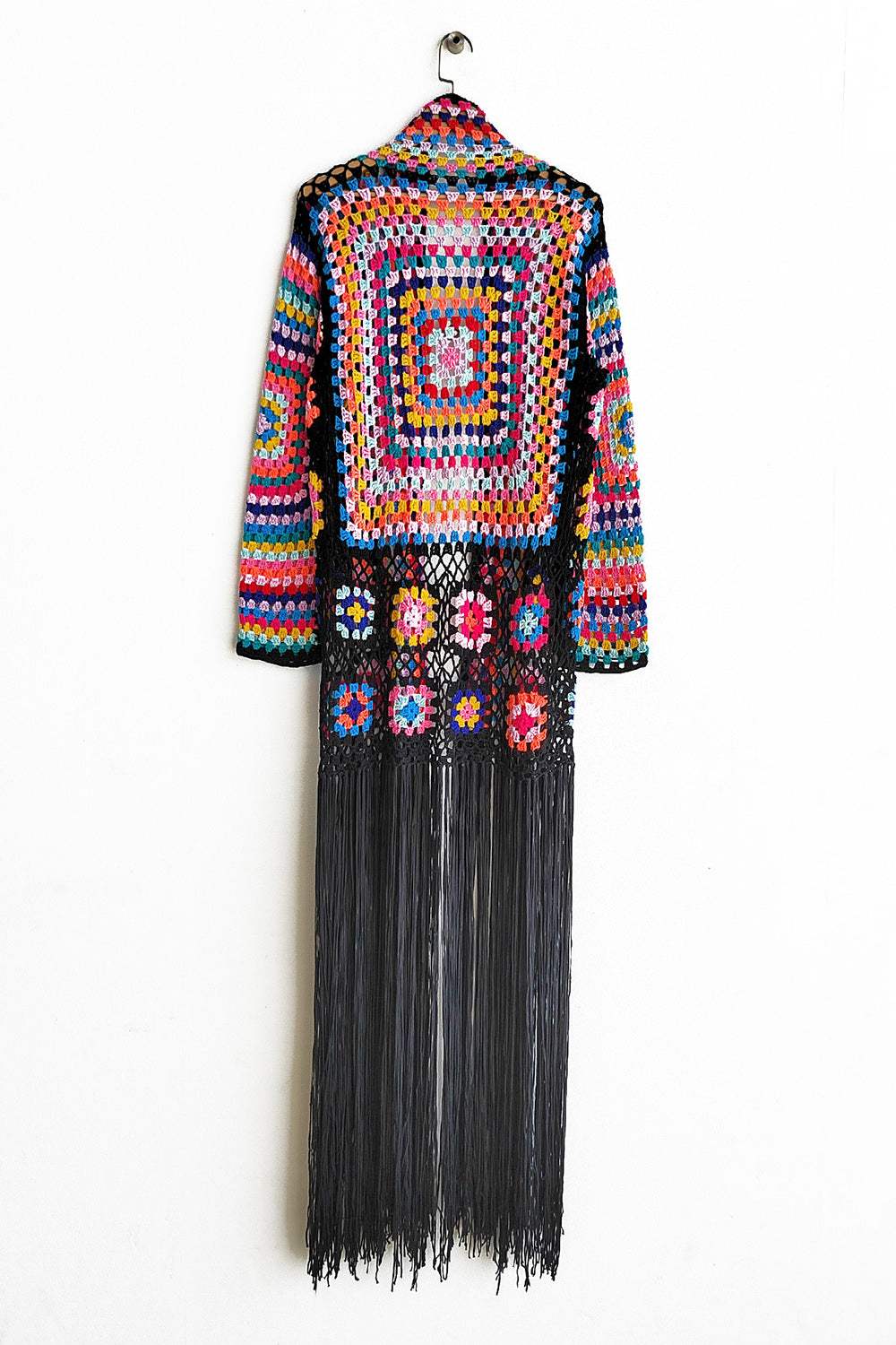 Fringe Tied Long Sleeve Cardigan - Trendsi - Flyclothing LLC