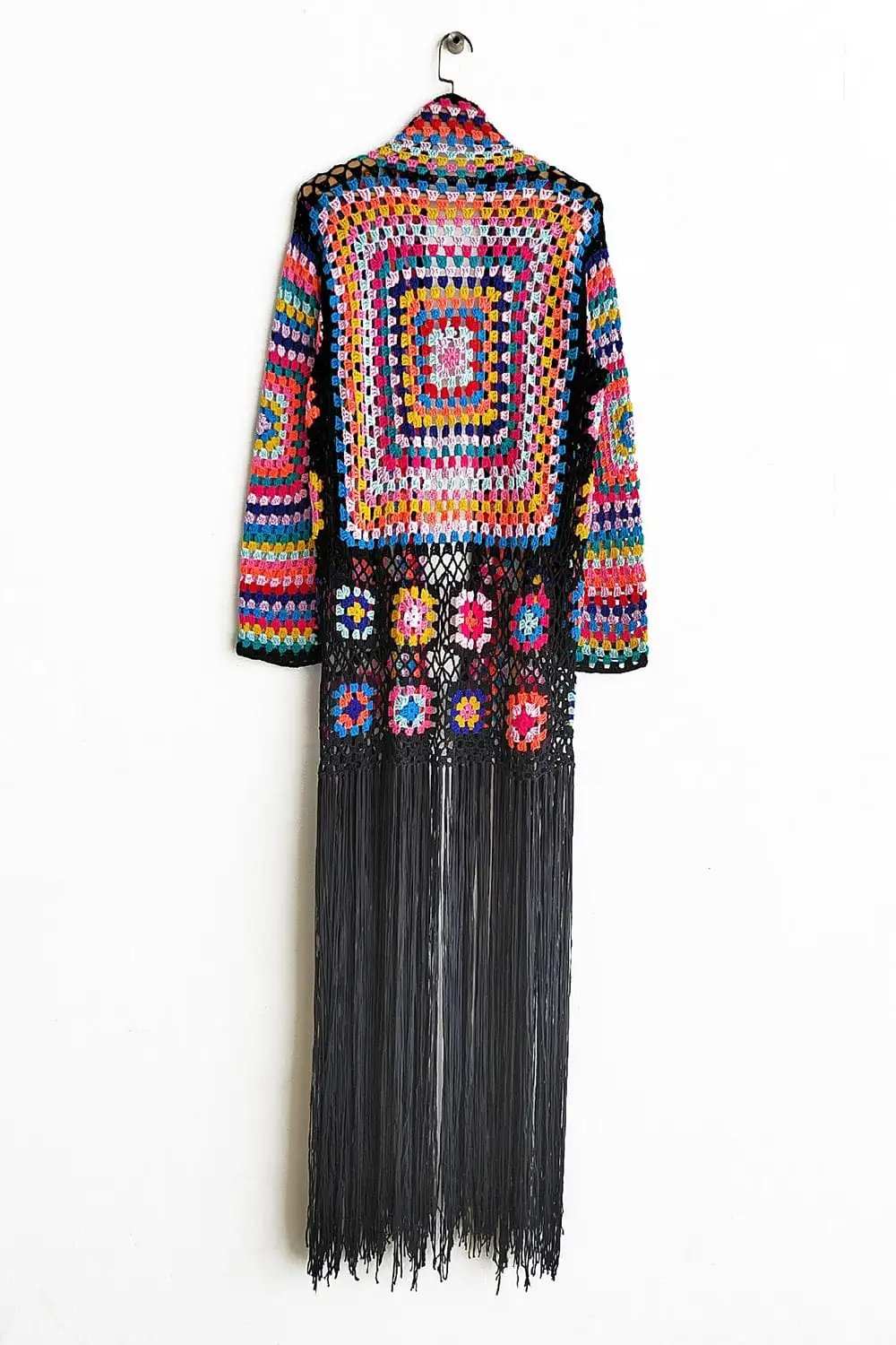 Fringe Tied Long Sleeve Cardigan - Trendsi - Flyclothing LLC