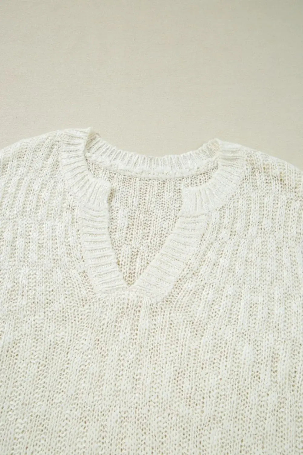 Notched Cap Sleeve Knit Top - Trendsi - Flyclothing LLC