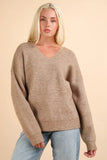 VERY J Seam Detail Drop Shoulder Hooded Sweater - Trendsi