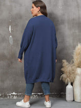 Plus Size Long Sleeve Pocketed Cardigan - Trendsi - Flyclothing LLC