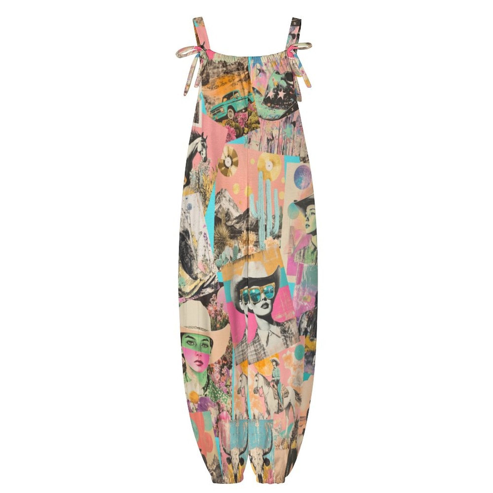 Baha Ranch Pop Western Collage Relaxed Fit Jumpsuit