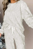 Round Neck Long Sleeve Top and Pants Lounge Set - Trendsi - Flyclothing LLC