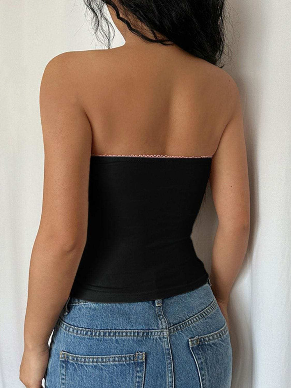 Devine Lace Detail Tube Top - Trendsi - Flyclothing LLC