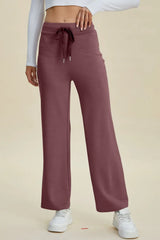 Basic Bae Full Size Air Scuba Drawstring Wide Leg Pants - ShopBasicbae - Flyclothing LLC