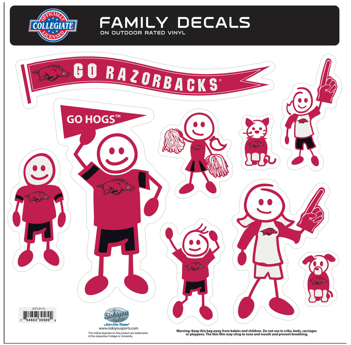 Arkansas Razorbacks Family Decal Set Large – Flyclothing LLC