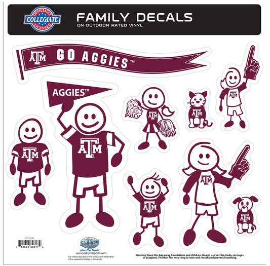 Texas A & M Aggies Family Decal Set Large - Texas A & M Aggies - Flyclothing LLC