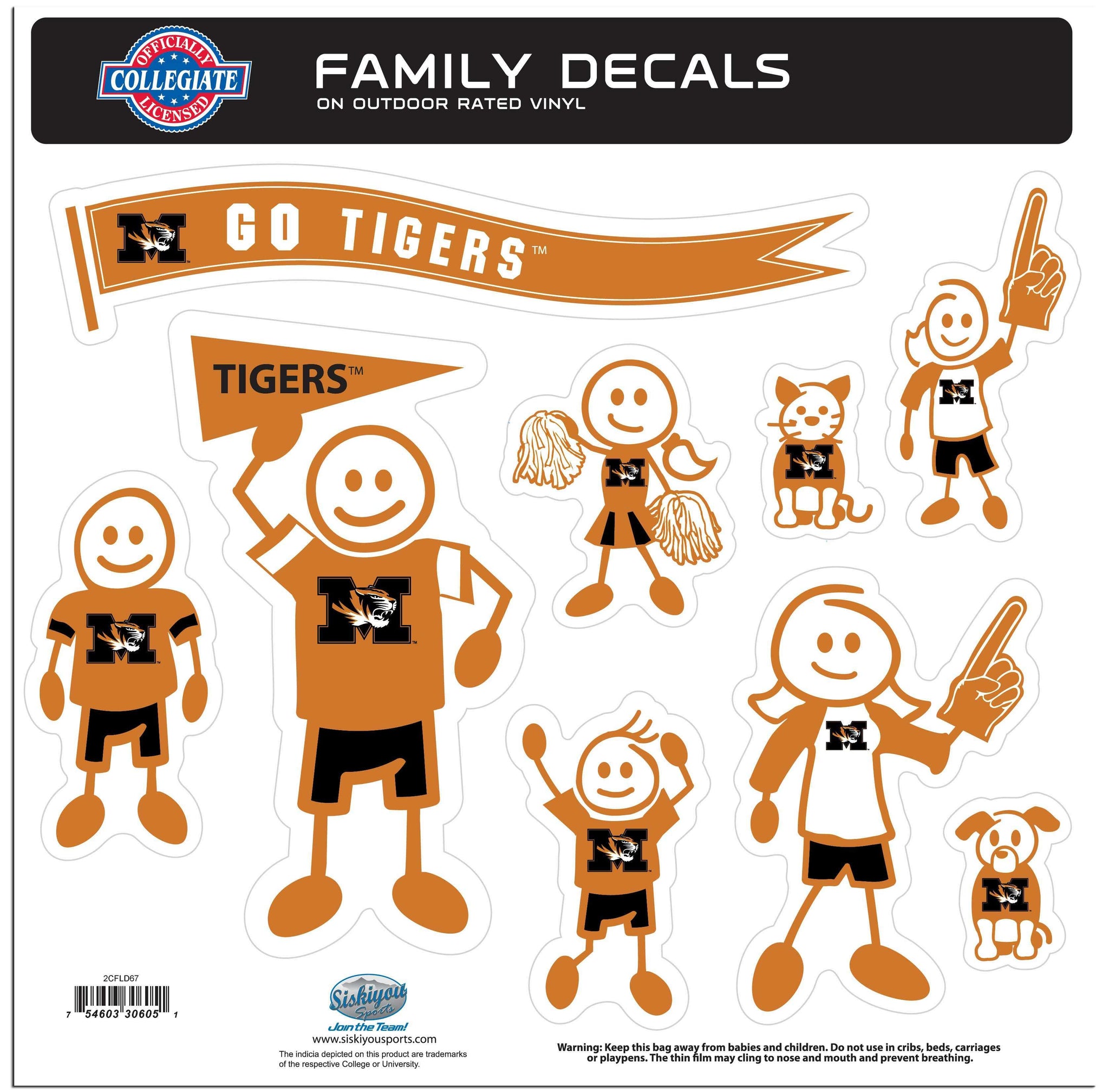 Missouri Tigers Family Decal Set Large - Missouri Tigers - Flyclothing LLC