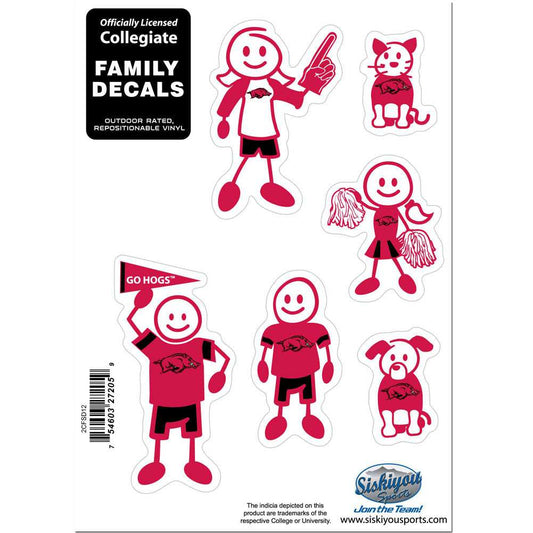 Arkansas Razorbacks Family Decal Set Small - Arkansas Razorbacks - Flyclothing LLC