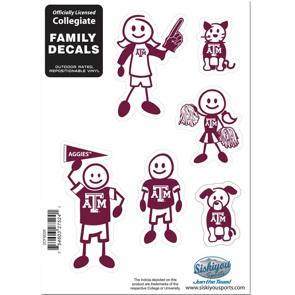 Texas A & M Aggies Family Decal Set Small - Texas A&M - Flyclothing LLC