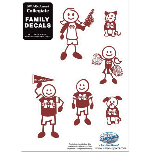 Mississippi St. Bulldogs Family Decal Set Small - Mississippi St. Bulldogs - Flyclothing LLC