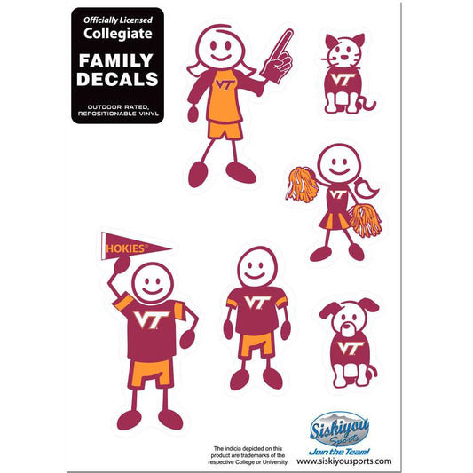 Virginia Tech Hokies Family Decal Set Small - Virginia Tech Hokies - Flyclothing LLC