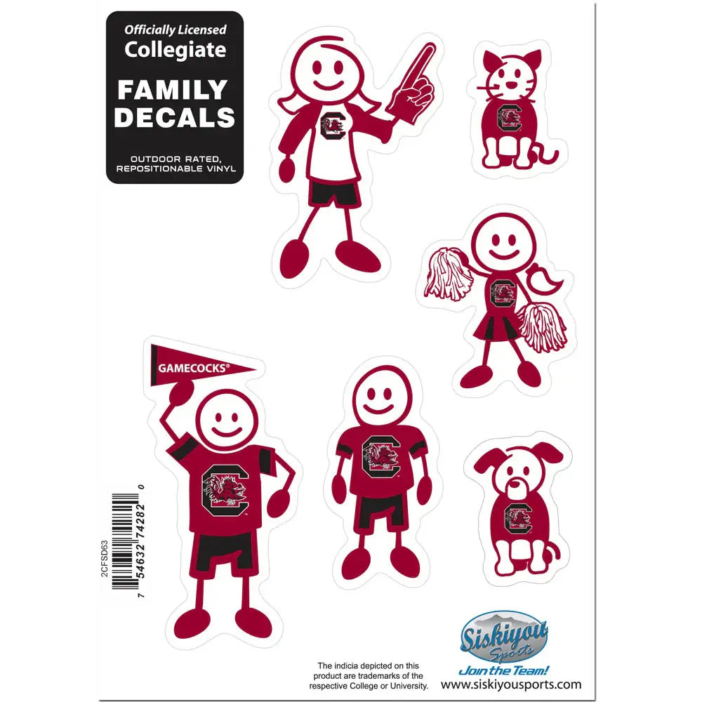 S. Carolina Gamecocks Family Decal Set Small - S. Carolina Gamecocks - Flyclothing LLC