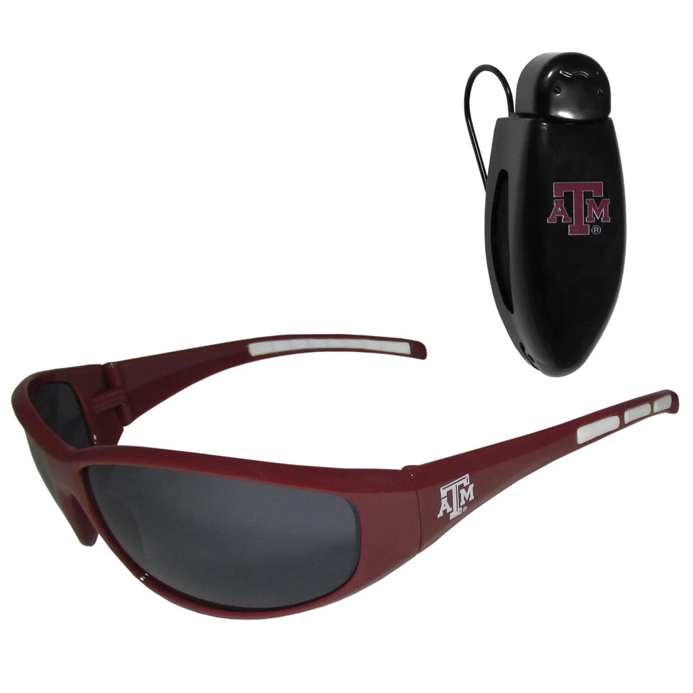 Texas A & M Aggies Wrap Sunglass with Visor Clip - Texas A & M Aggies