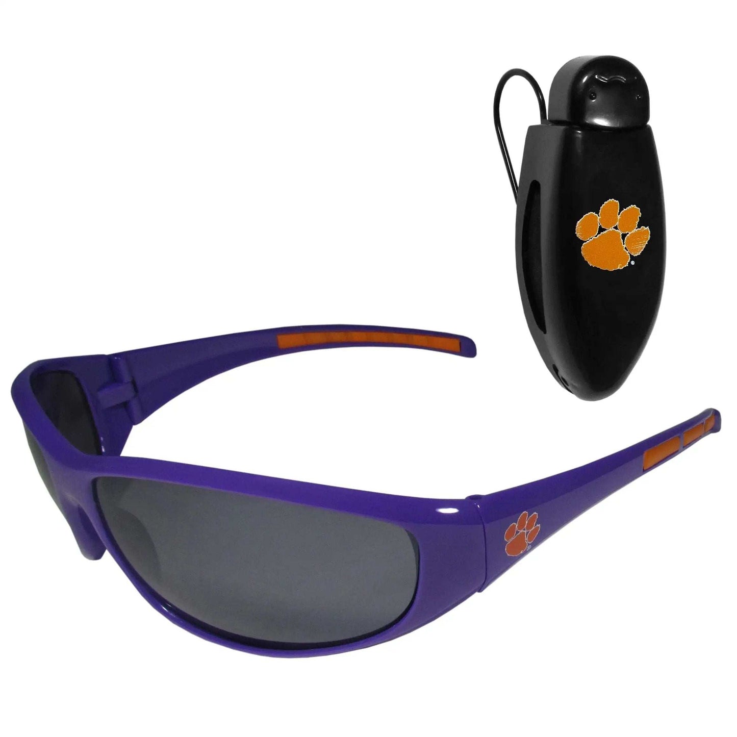 Clemson Tigers Wrap Sunglass with Visor Clip - Clemson Tigers - Flyclothing LLC