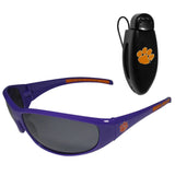 Clemson Tigers Wrap Sunglass with Visor Clip - Clemson Tigers