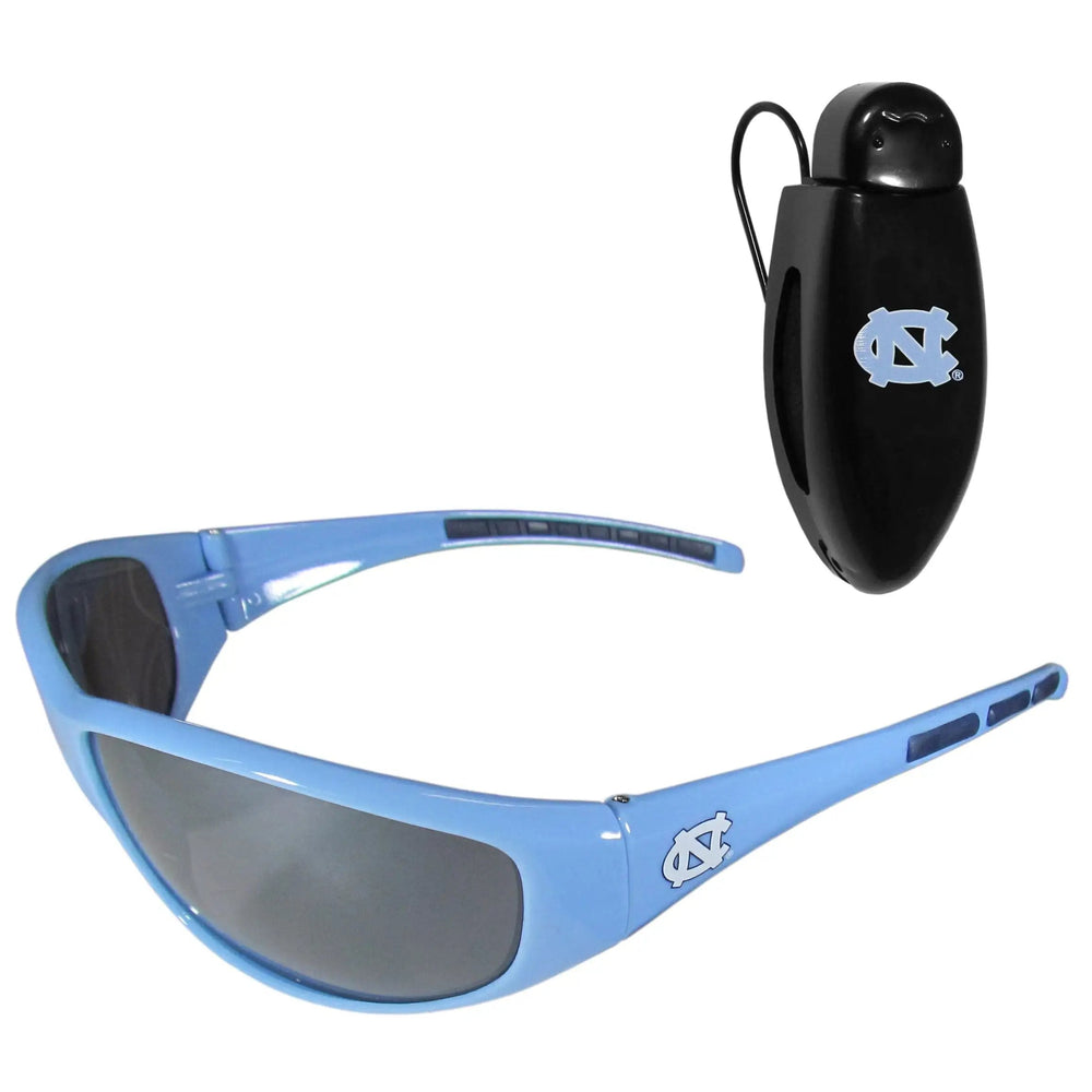 N. Carolina Tar Heels Wrap Sunglass with Visor Clip - N. Carolina Tar Heels
